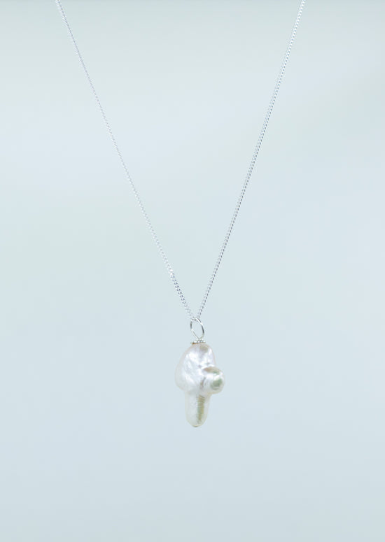 Pearl Cross Pendant Silver