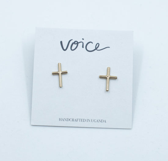 Cross Studs Gold